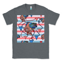 Charcoal Heather american flag bass Classic Tee - BundleAndBundleShop