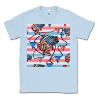 Dusty Blue american flag bass Classic Tee - BundleAndBundleShop