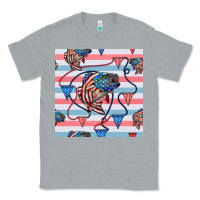Heather Grey american flag bass Classic Tee - BundleAndBundleShop