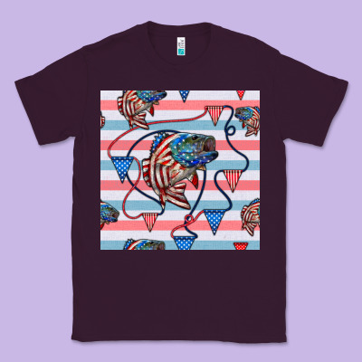American Flag Bass Classic Tee Designed By Bundleandbundleshop