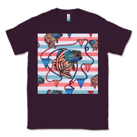 Plum american flag bass Classic Tee - BundleAndBundleShop