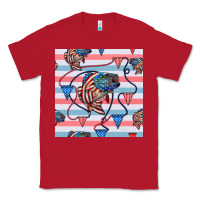 Red american flag bass Classic Tee - BundleAndBundleShop