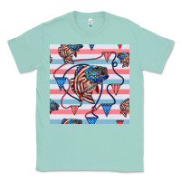 Seafoam american flag bass Classic Tee - BundleAndBundleShop