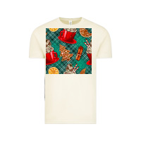 Vintage Arctic christmas hot chocolate and cookie seamless pattern Vintage Tee - BundleAndBundleShop
