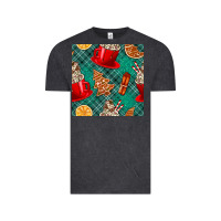 Vintage Black christmas hot chocolate and cookie seamless pattern Vintage Tee - BundleAndBundleShop