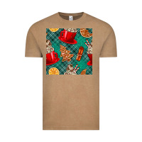 Vintage Coffee christmas hot chocolate and cookie seamless pattern Vintage Tee - BundleAndBundleShop