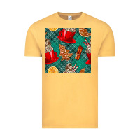 Vintage Mustard christmas hot chocolate and cookie seamless pattern Vintage Tee - BundleAndBundleShop