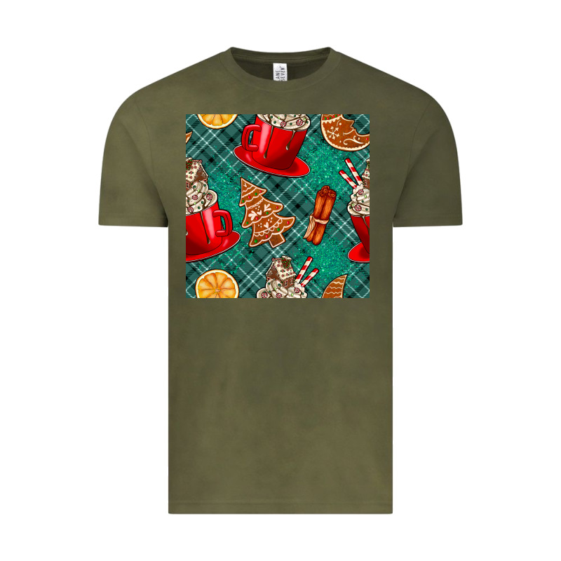 Christmas Hot Chocolate And Cookie Seamless Pattern Vintage Tee by BundleAndBundleShop | Teevron