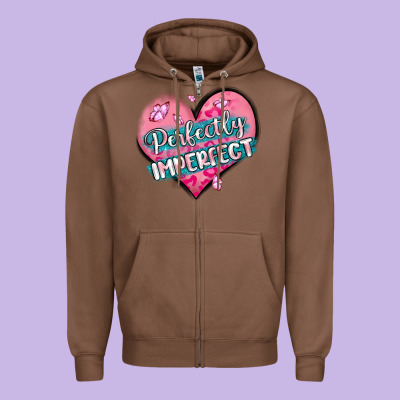 Perfectly Imperfect Zipper Hoodie Designed By Maliassmallbusiness