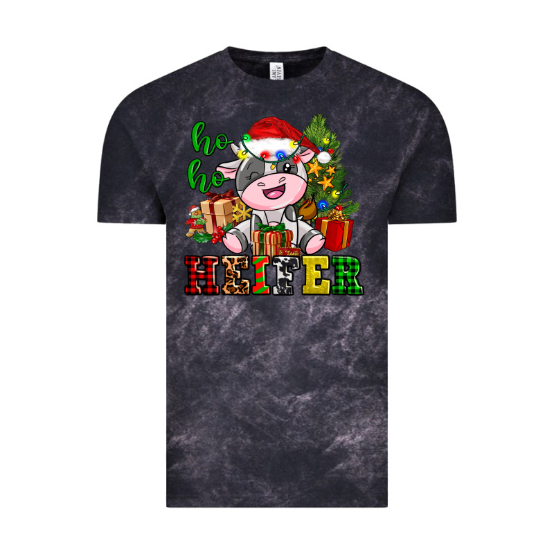 Ho Ho Heifer Little Cute Christmas Cow Vintage Tee by AdoDesignShop | Teevron