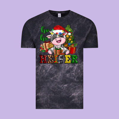 Ho Ho Heifer Little Cute Christmas Cow Vintage Tee Designed By Adodesignshop