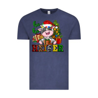 Vintage Denim ho ho heifer little cute christmas cow Vintage Tee - AdoDesignShop