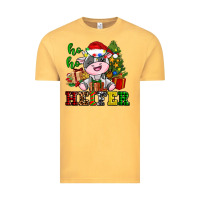 Vintage Mustard ho ho heifer little cute christmas cow Vintage Tee - AdoDesignShop