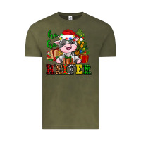 Vintage Olive ho ho heifer little cute christmas cow Vintage Tee - AdoDesignShop
