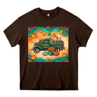 Chocolate Brown Pumpkin farm Heavy Core Tee - RanaPortraitStore