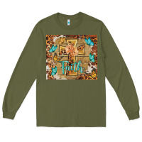 Army Green faith cross Long Sleeve Tee - BarkalooDesign