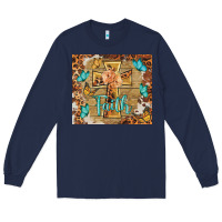Navy faith cross Long Sleeve Tee - BarkalooDesign