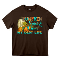Chocolate Brown Pumpkin spice and livin' my best life Heavy Core Tee - RanaPortraitStore