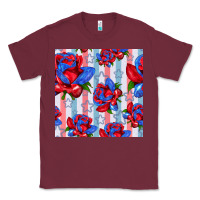 Burgundy patriotic roses Classic Tee - BundleAndBundleShop