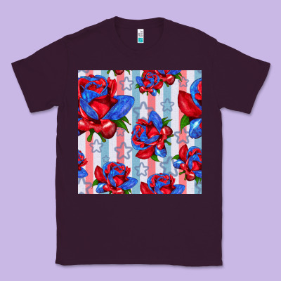 Patriotic Roses Classic Tee Designed By Bundleandbundleshop