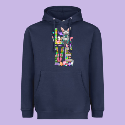 Love Easter Nurse Heavyweight Hoodie Designed By Bundleandbundleshop