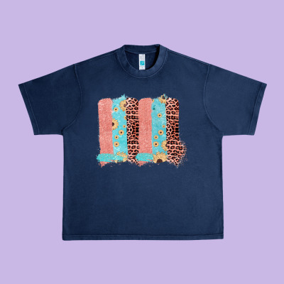 Sunflower Leopard Jute Pattern Brushstrokes Urban Heavy Tee Designed By Bettercallsaul
