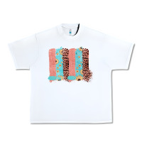 White Sunflower Leopard Jute Pattern Brushstrokes Urban Heavy Tee - Bettercallsaul