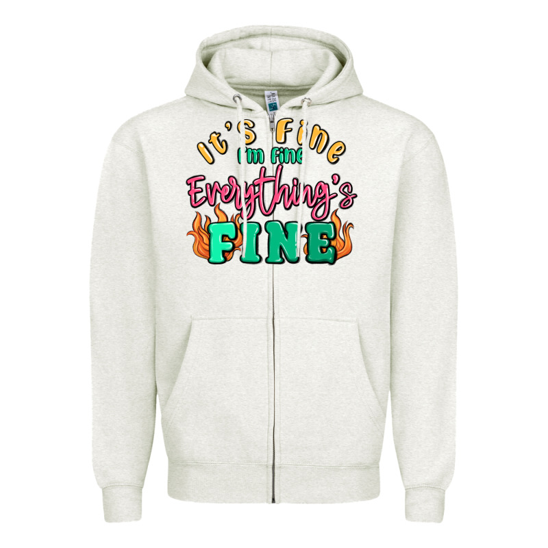 Its Fine Im Dine Everythings Fine Zipper Hoodie by MaliasSmallBusiness | Teevron