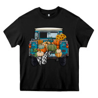 Black Fall Pumpkin Farm Truck Heavy Core Tee - RanaPortraitStore
