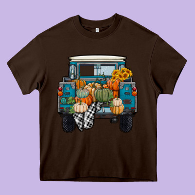 Heavy Core Tee Fall Pumpkin Farm Truck