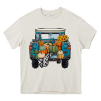 Cream Fall Pumpkin Farm Truck Heavy Core Tee - RanaPortraitStore