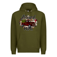 Army Green Blessed Mimi Christmas Truck Premium Hoodie - Bettercallsaul