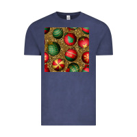 Vintage Denim christmas ornaments and leopard seamless pattern Vintage Tee - BundleAndBundleShop