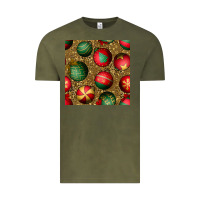 Vintage Olive christmas ornaments and leopard seamless pattern Vintage Tee - BundleAndBundleShop