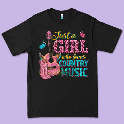 Just A Girl Who Loves Country Music Premium Tee Designed By Texasbilliewilder