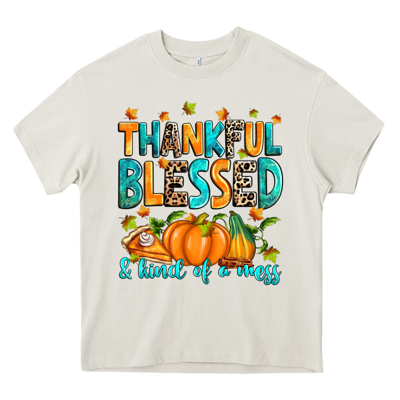 Thankful Blessed And Kind Of A Mess Heavy Core Tee by RanaPortraitStore | Teevron