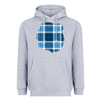 Heather Grey Winter Tartan Patch Heavyweight Hoodie - BundleAndBundleShop