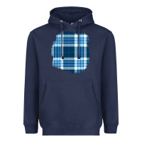 Navy Winter Tartan Patch Heavyweight Hoodie - BundleAndBundleShop