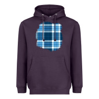 Plum Winter Tartan Patch Heavyweight Hoodie - BundleAndBundleShop