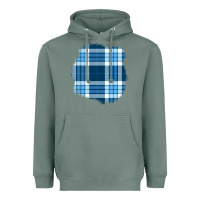 Sage Winter Tartan Patch Heavyweight Hoodie - BundleAndBundleShop