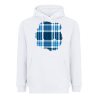 White Winter Tartan Patch Heavyweight Hoodie - BundleAndBundleShop