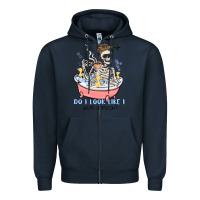 Navy do i look like i give a duck Zipper Hoodie - MaliasSmallBusiness
