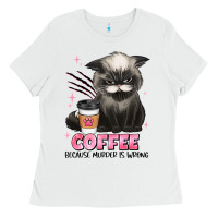 White coffee because murder is wrong grumpy cat Ladies Tee - JahusDesignShop