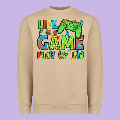 Life Is A Game Play To Win Heavyweight Sweatshirt Designed By Jahusdesignshop