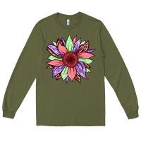 Army Green easter spring sunflower Long Sleeve Tee - Jasminsmagicworld