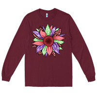 Burgundy easter spring sunflower Long Sleeve Tee - Jasminsmagicworld