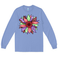 Colony Blue easter spring sunflower Long Sleeve Tee - Jasminsmagicworld