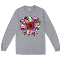 Heather Grey easter spring sunflower Long Sleeve Tee - Jasminsmagicworld
