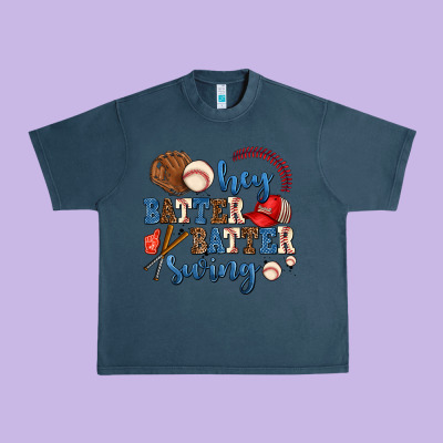 Hey Batter Batter Swing Urban Heavy Tee Designed By Adodesignshop
