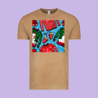 Christmas Clothes Seamless Pattern Vintage Tee Designed By Bundleandbundleshop